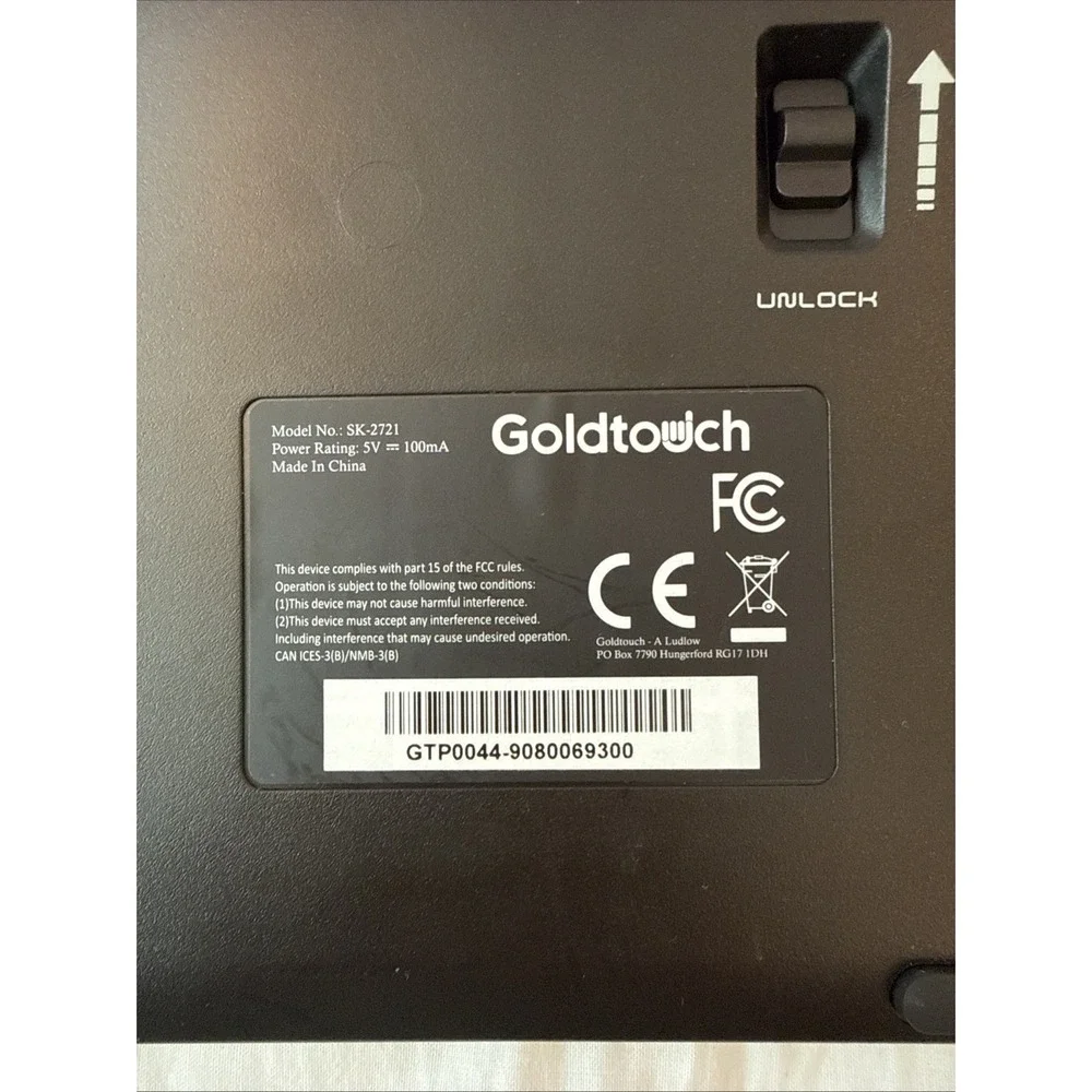 Goldtouch SK-2721 Folding USB Ergonomic Keyboard Compact Black Mac & PC